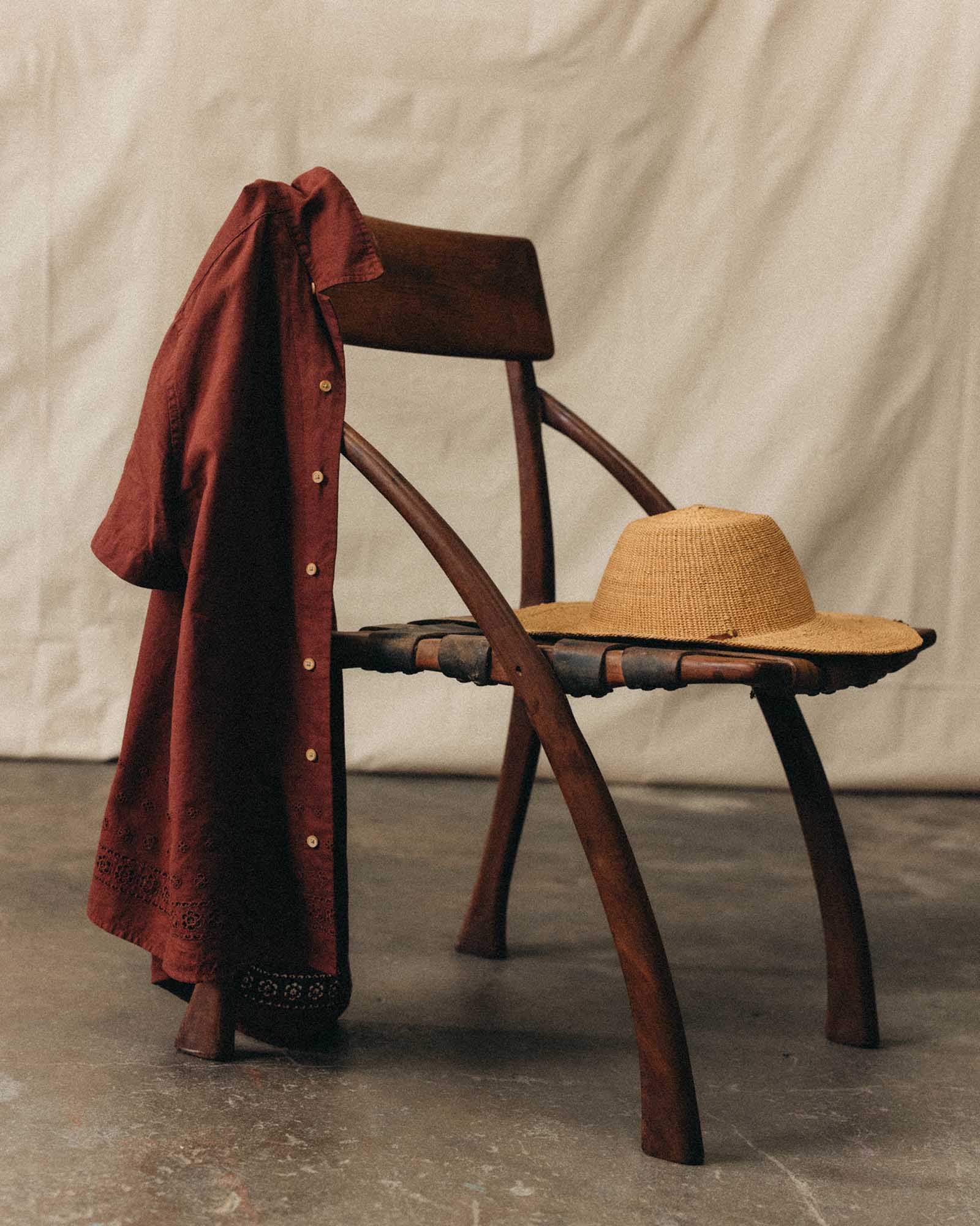 The Hawthorne Shirt in Red Wine Border Eyelet